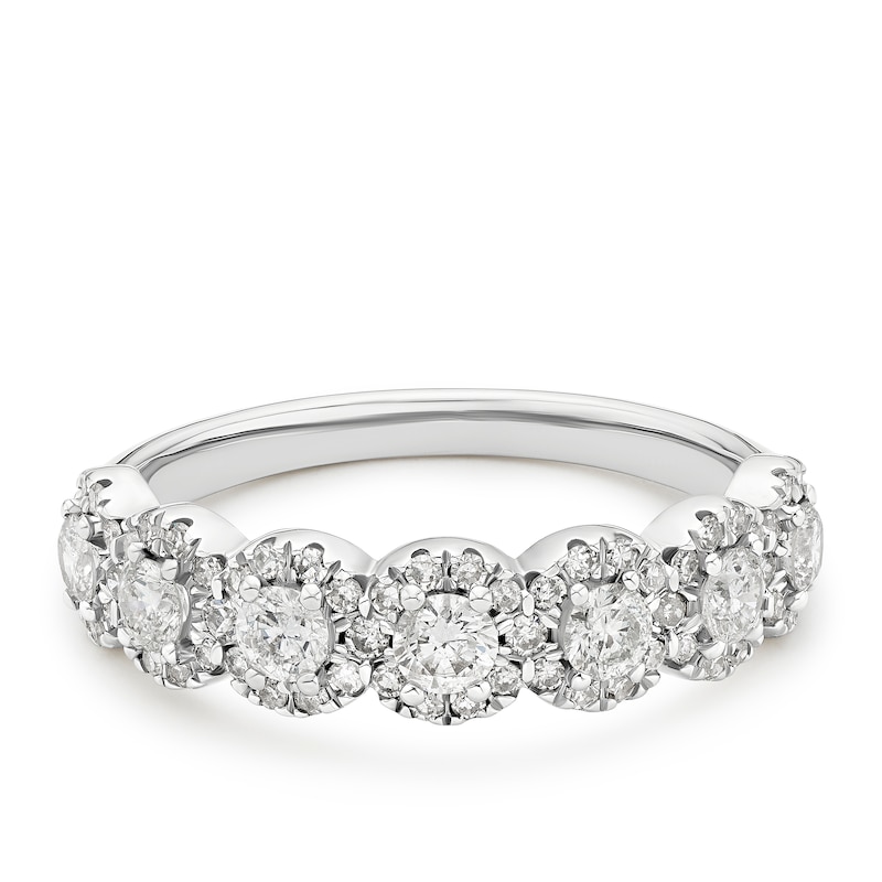 Main Image 1 of 9ct White Gold Eternity 0.75ct Diamond Ring