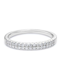 9ct White Gold Two Row Eternity 0.25ct Diamond Ring