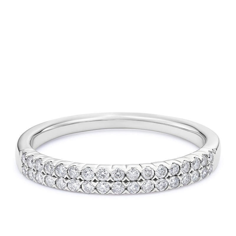 Main Image 1 of 9ct White Gold Two Row Eternity 0.25ct Diamond Ring