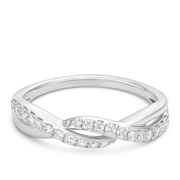 9ct White Gold Twisted Eternity 0.25ct Diamond Ring