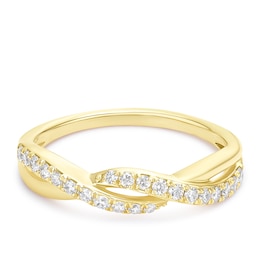 9ct Yellow Gold Twisted Eternity 0.25ct Diamond Ring