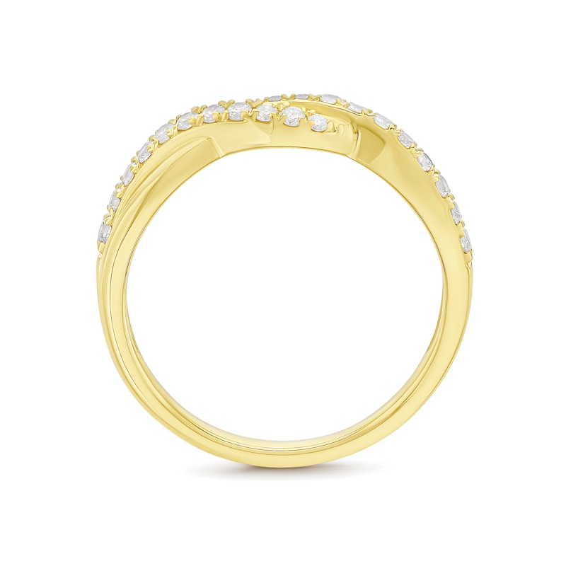 9ct Yellow Gold Twisted Eternity 0.25ct Diamond Ring, view 3