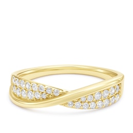 9ct Yellow Gold Crossover Eternity 0.25ct Diamond Ring