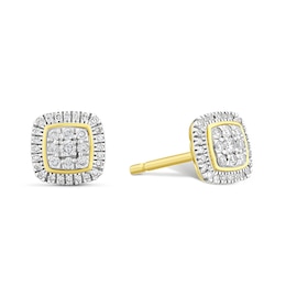 9ct Yellow Gold 0.15ct Diamond Round Stud Earrings