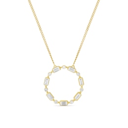 9ct Yellow Gold 0.25ct Diamond Open Circle Pendant Necklace
