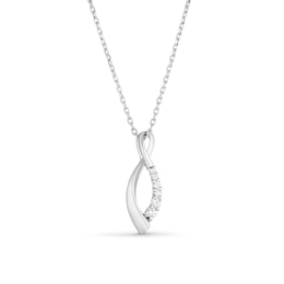 Sterling Silver 0.10ct Diamond Round Infinity Necklace