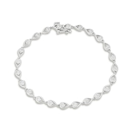 Sterling Silver 0.10ct Diamond Round Bracelet