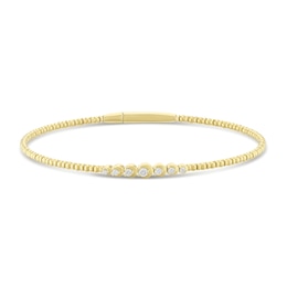 9ct Yellow Gold 0.15ct Diamond Round Bangle Bracelet