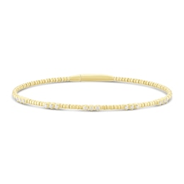 9ct Yellow Gold 0.15ct Diamond Round Bangle Bracelet