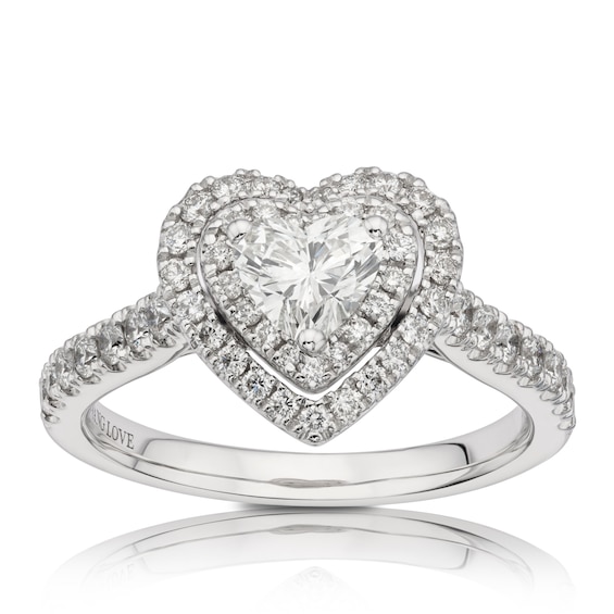 Vera Wang 18ct White Gold 0.95ct Diamond Heart Ring