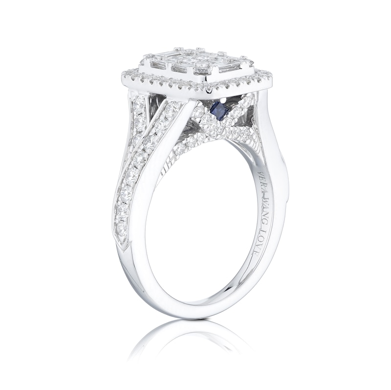 Vera Wang 18ct White Gold 1.45ct Diamond Cluster Ring