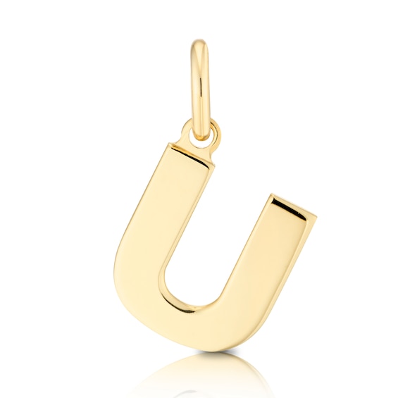 9ct Yellow Gold ’U’ Initial Pendant (No chain)
