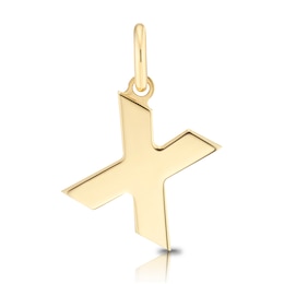 9ct Yellow Gold 'X' Initial Pendant (No Chain)