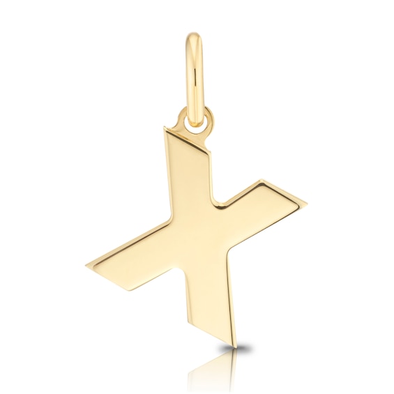 9ct Yellow Gold X Initial Pendant (No Chain)