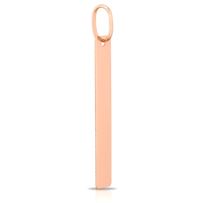 Main Image 2 of 9ct Rose Gold Engravable Plain Bar Pendant (No Chain)