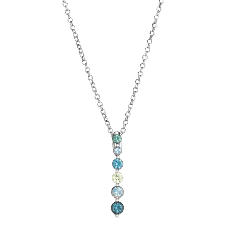 Main Image 1 of Le Vian 14ct White Gold Montana Sapphire Ombré Drop Pendant Necklace