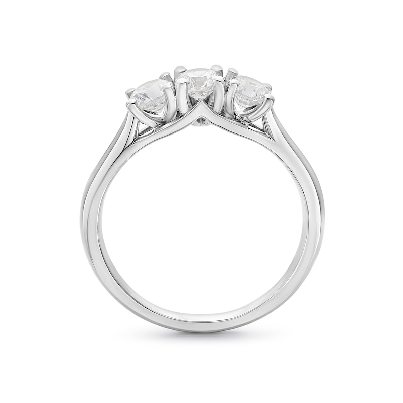 Engagement Ring Origin Platinum Trilogy 0.75ct Diamond Ring, view 3