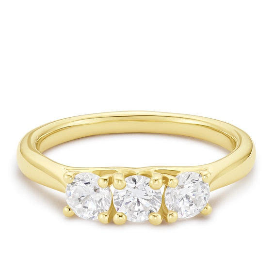 Engagement Ring Origin 18ct Gold Yellow Trilogy 0.75ct Diamond Ring