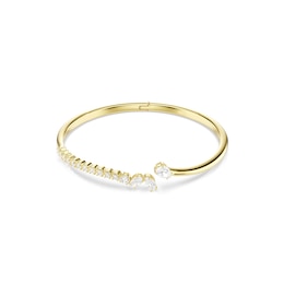 Swarovski Mesmera 18ct Gold Plated White Crystal Mixed Cut Bangle
