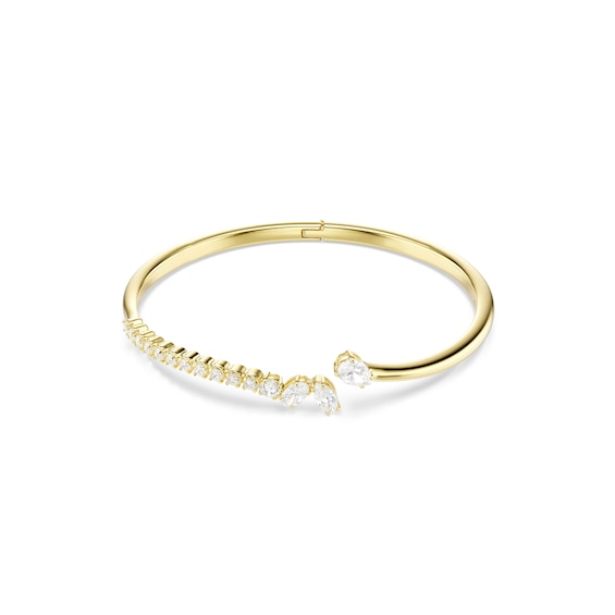 Swarovski Jewellery Women's Gold Swarovski Mesmera Mixed Cuts Crystal Tone Open Bangle 1.5Cm, 5.8 X 4.8Cm - Image 4