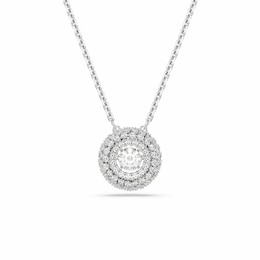 Swarovski Sublima Silver Tone White Crystal Round Cut Pendant
