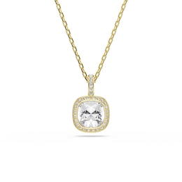 Swarovski Una Angelic 18ct Gold Plated White Cushion Cut Pendant
