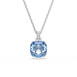 Swarovski Millenia Silver Tone Blue Crystal Cushion Cut Pendant