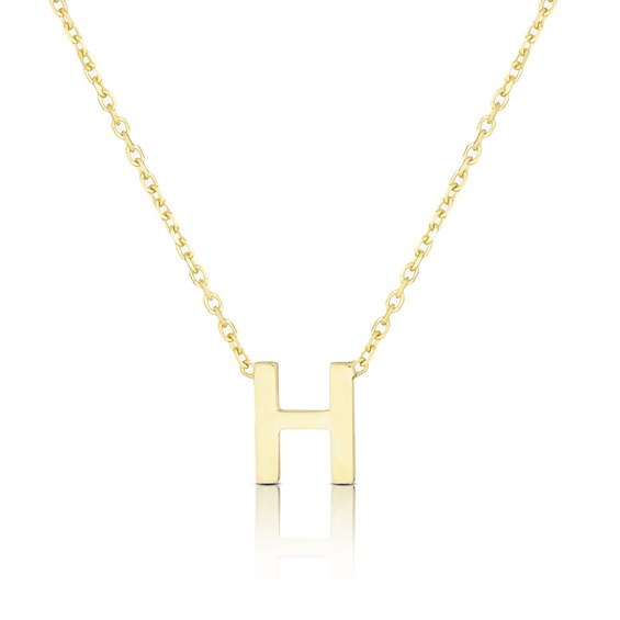 9ct Yellow Gold H Initial Pendant