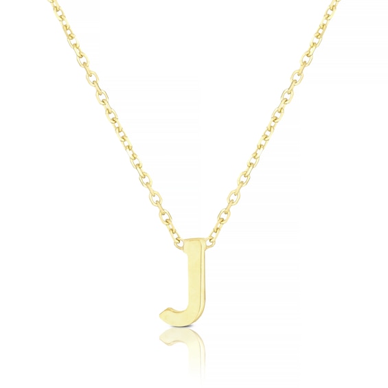 9ct Yellow Gold J Initial Pendant