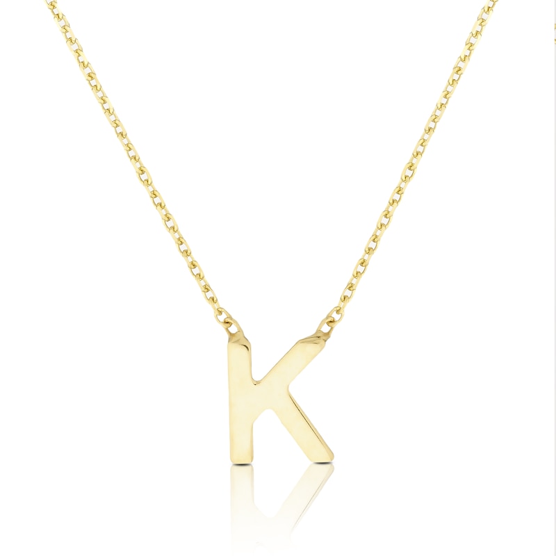 9ct Yellow Gold 'K' Initial Pendant