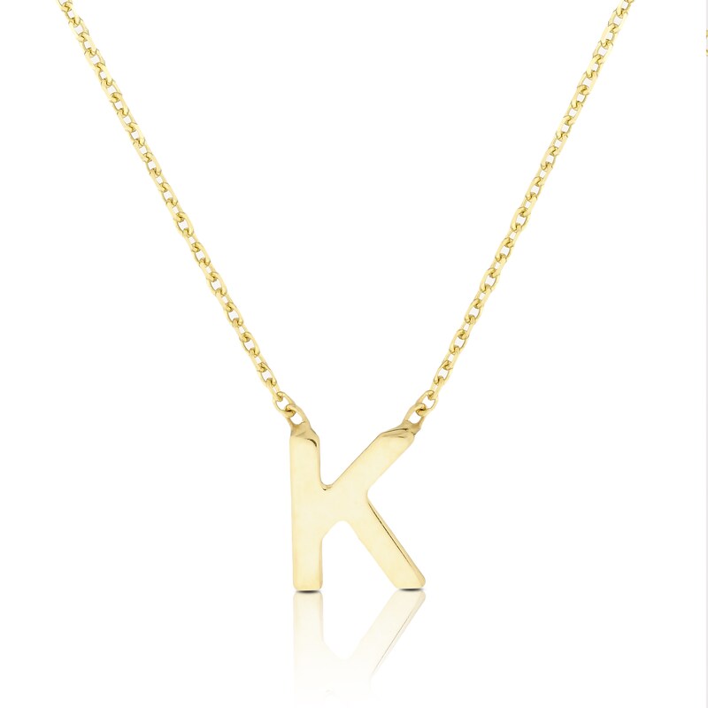 9ct Yellow Gold 'K' Initial Pendant