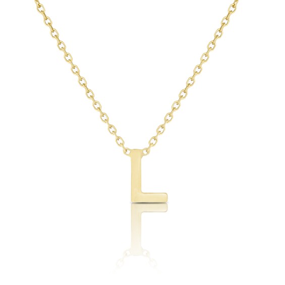 9ct Yellow Gold L Initial Pendant