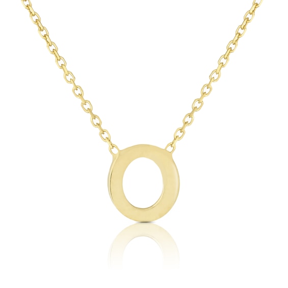 9ct Yellow Gold O Initial Pendant