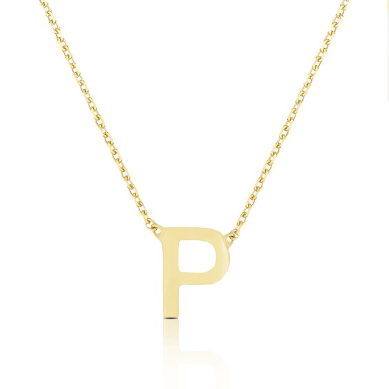 9ct Yellow Gold P Initial Pendant