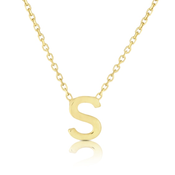 9ct Yellow Gold S Initial Pendant