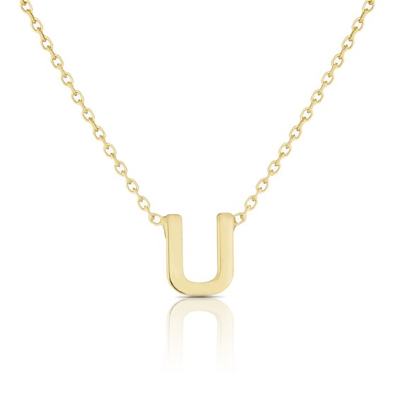 9ct Yellow Gold U Initial Pendant