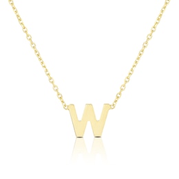 9ct Yellow Gold 'W' Initial Pendant
