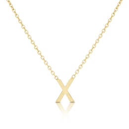 9ct Yellow Gold 'X' Initial Pendant
