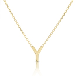 9ct Yellow Gold 'Y' Initial Pendant