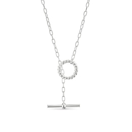 Sterling Silver Pendant T-Bar Necklace