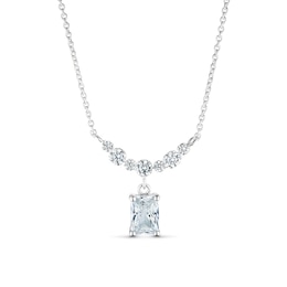 Sterling Silver Cubic Zirconia & Created White Sapphire Pendant