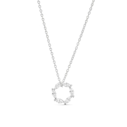 Sterling Silver Open Cubic Zirconia Pendant