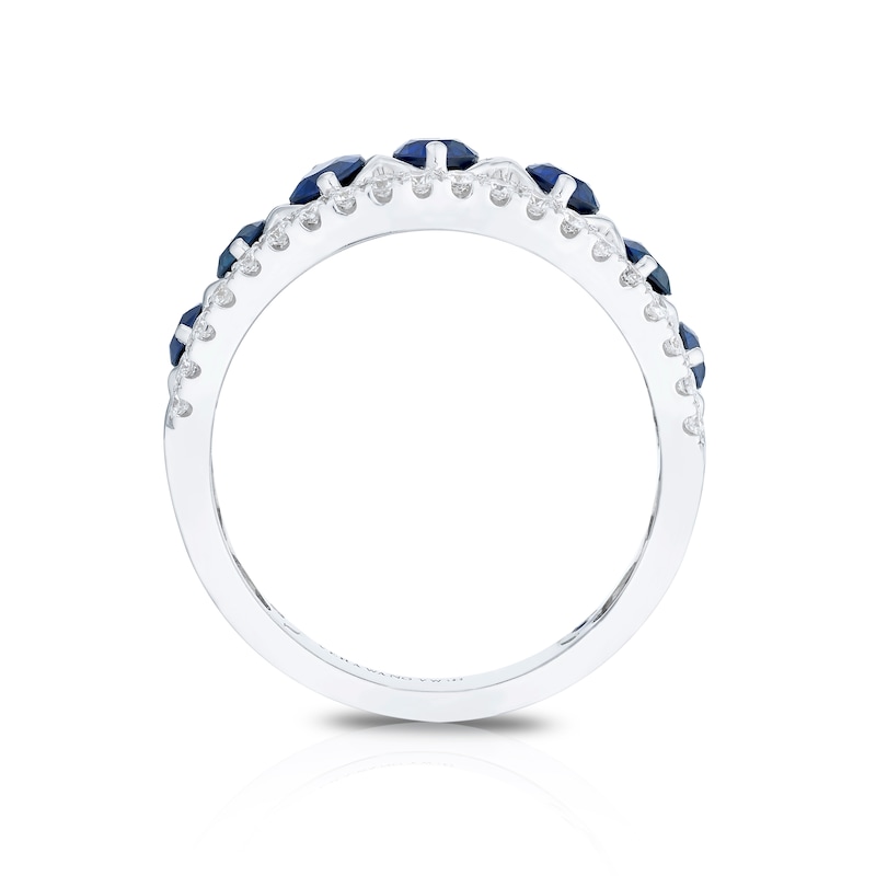 Vera Wang 18ct White Gold Sapphire & 0.29ct Diamond Band