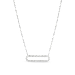 Sterling Silver Cubic Zirconia Link Pendant
