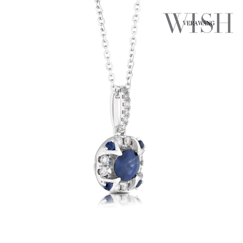 Vera Wang 14ct White Gold Sapphire & 0.14ct Diamond Pendant
