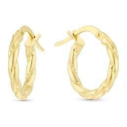 9ct Yellow Gold 10mm Twist Hoop Earrings