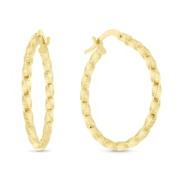9ct Yellow Gold 20mm Twist Hoop Earrings