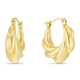 9ct Yellow Gold Graduated Hoop Earrings