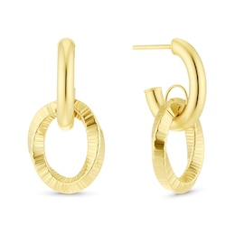 9ct Yellow Gold Double Link Drop Earrings