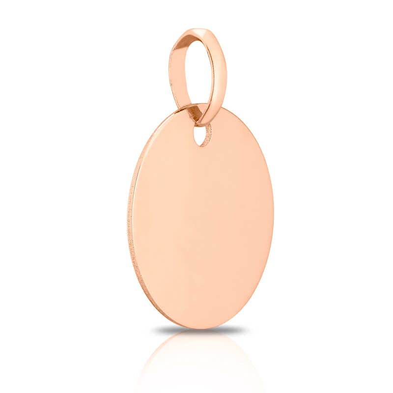 9ct Rose Gold Engravable Plain Round Pendant (No Chain)